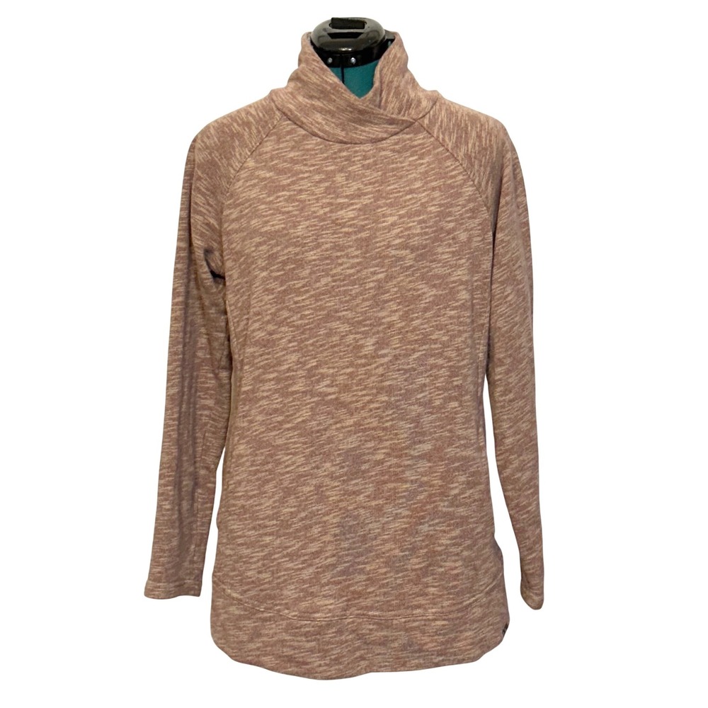 prAna Calexa Tunic Mauve Space Dye Organic Cotton Cowl Neck‎ Pullover Medium